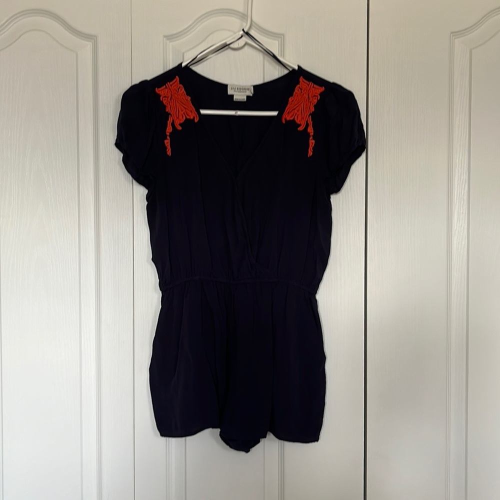 💫2/$20 Molly Bracken navy romper with orange detail